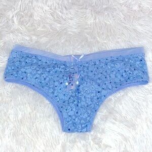 NWT Victoria’s Secret sexy little thing powder blue jeweled cheekys